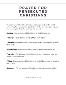 Prayer For Persecuted Christians